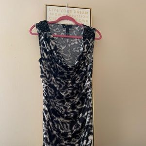 INC XL Black/Taupe Dress w/ Sequin Shoulder
